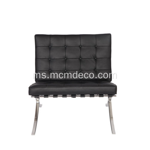 Black Leather Knoll Barcelona Kerusi dengan Uthmaniyyah